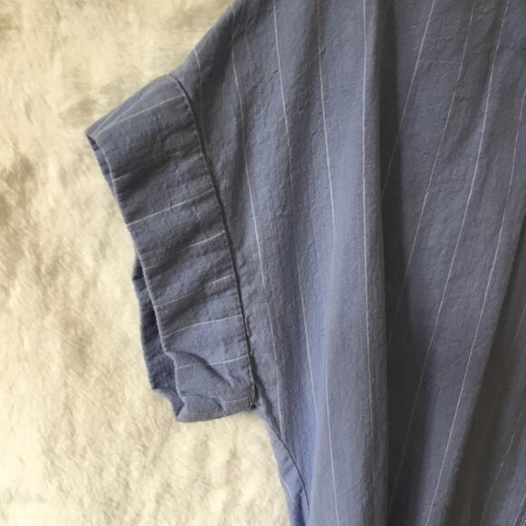 MNG Blue with White Striped Button Dress - Picture 4 of 14